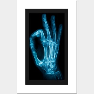 Ok sign skull x-ray Posters and Art